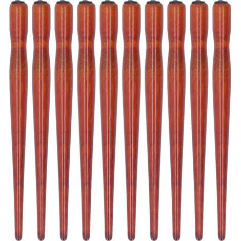 Lot de 10 Porte-stylos à Plume en Bois Comic Dip - Support Durable pour Plumes de Bande Dessinée pour Peinture Artistique, Calligraphie Anglaise (Acajou) (1/5)
