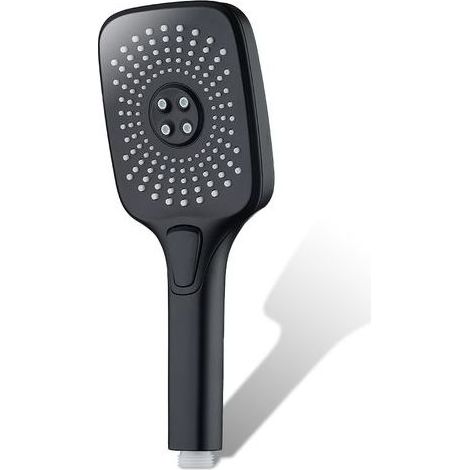 Pomme de douche pressurisée, accessoires de salle de bains, buse d'économie d'eau de pluie haute pression, Spray réglable carré noir (1/5)