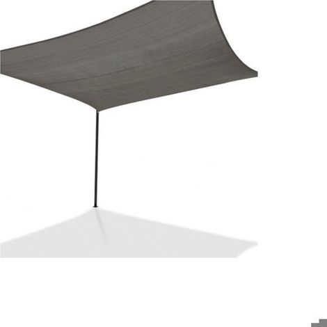Voile d'ombrage - PZCC - Rectangulaire 4x6 m - Gris - Polyéthylène haute densité - Anneaux inox (1/5)