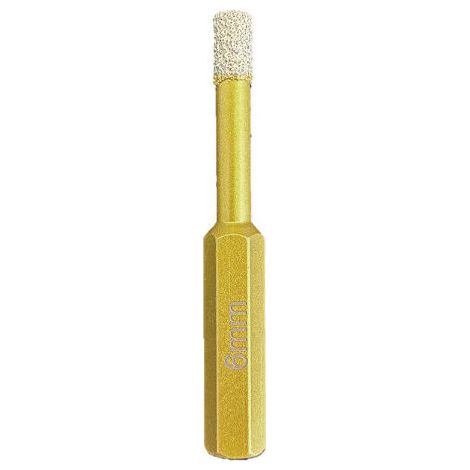 Grinding 5289006 Foretto Diamantato a Secco Attacco Esagonale 6 mm per Gres Porcellanato Ceramica Marmo