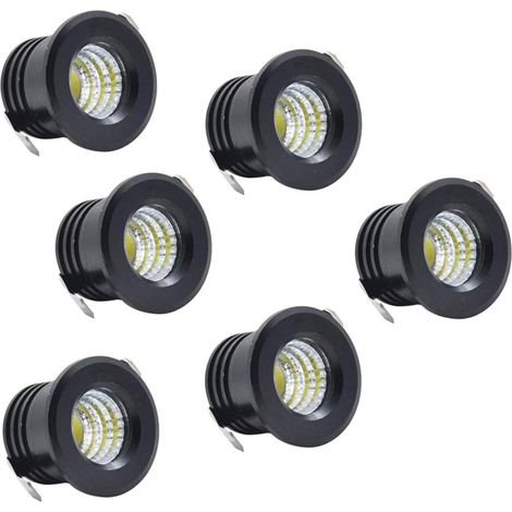 6 Pack Mini LED Recessed Ceiling Spotlights Black Mini LED Spotlight for Cabinet Ceiling Light, 3W, Warm White- (1/5)