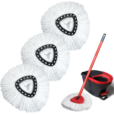 Lot de 3 Balai Serpillère Microfibre Remplacement Compatible Avec Vileda Turbo 3 en 1 EasyWring and Clean Recharge Têtes de Balai Serpillère Convient à Tous Les Types de Sols