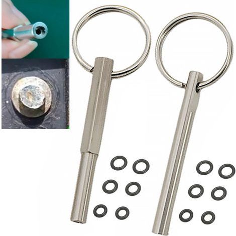 Lot de 2 clés à tête ovale pour Jura, clés à tête ovale avec porte-clés, pièces de clé à tête ovale et anneau porte-clés pour machines à café automatiques Jura/Krups Siziliana/AEG pour démonter le (1/5)