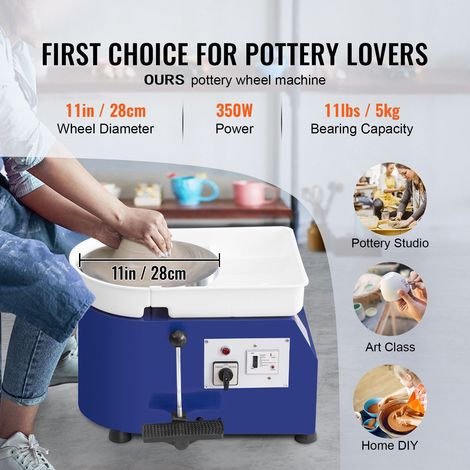 Tour de potier 27,9 cm avec pédale, outils de modelage, tablier, moteur 350W (1/5)