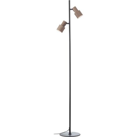 Lampadaire design Cadiz noir avec verre ambré - 60116/76