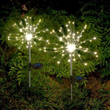 Solar-Gartenleuchten, 2er-Set, je 60 Lichter, für die Gartendekoration im Freien (warmes Licht) (1/5)