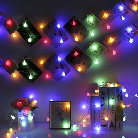 MINKUROW 10 Led 1,5 M Guirnalda De Luces De Hadas 10 Bombillas De Colores Decoración De Navidad De Halloween (1/5)