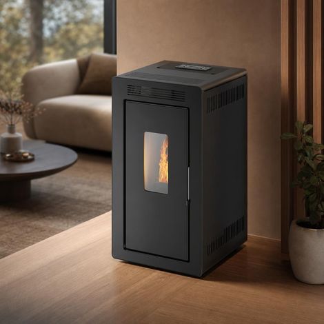 Hidroestufa Dalia 14 kW Muspel + turbuladores 10 minutos autolimpiable, programación, hasta 115 m² (1/5)