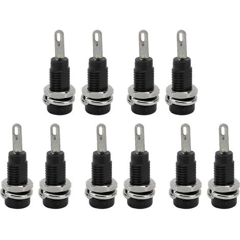10 Stück J.40003 2-mm-Bananenbuchsen-Verlängerungsstecker-Adapter für elektronische Instrumente, Schwarz