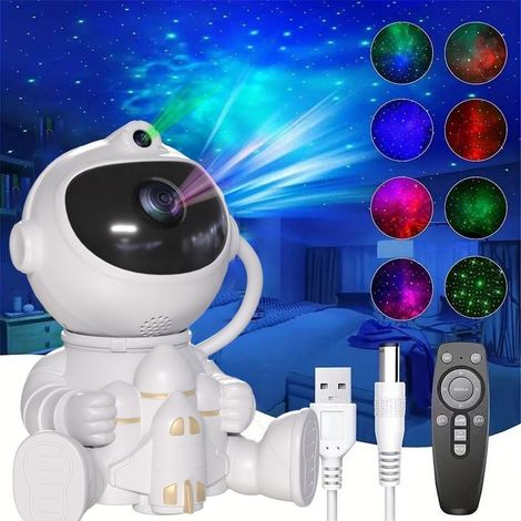 Projecteur galaxie astronaute avec télécommande, projecteur d'étoiles LED, veilleuse rotative à 360°, idéal pour la décoration de chambre, enfants et adultes. (1/5)