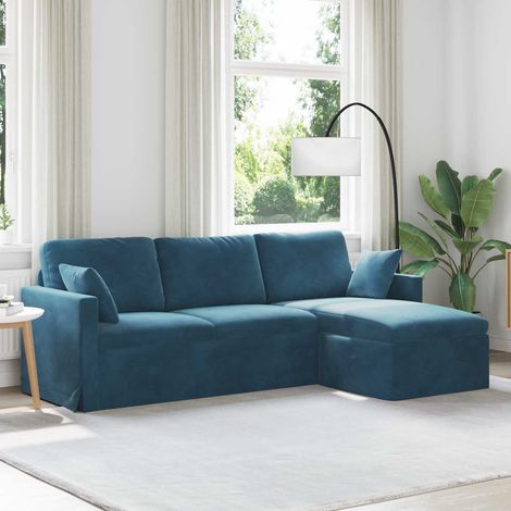 Sofa Blau 228 x 134 x 80 cm Samt (1/5)