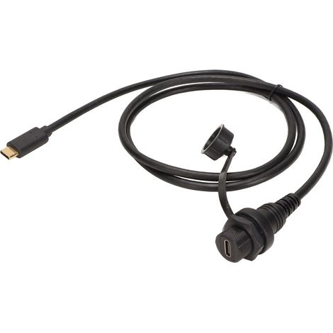Câble d'extension encastré pour tableau de bord, câble de type C 3A 10 Gbit/s pour voiture, bateau et moto (1/5)