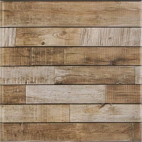 3D Wall Panels, Wood Look, 10 Pieces, 30 x 30 cm (1/5)