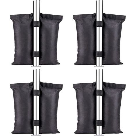 Sacs de Sable 4 Pièces, Sable Gazebo à Double Couture, Sac à Pieds pour Tente à Toit Relevable, Gazebo d'extérieur, Meubles de Jardin, Noir (4 25LBS) (1/4)