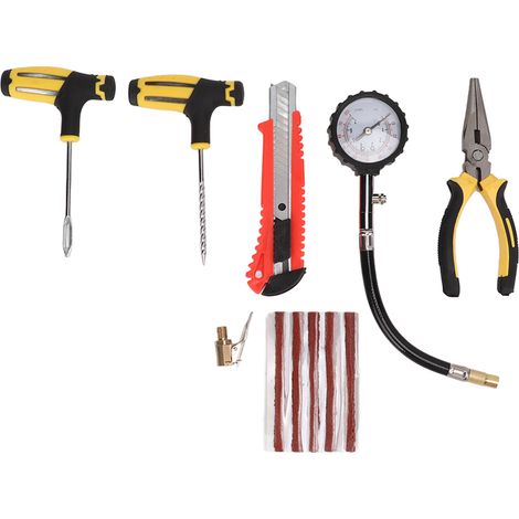 Kit professionnel de réparation de pneus 8 pièces, outillage manuel rapide pour vélos, motos et voitures (1/5)