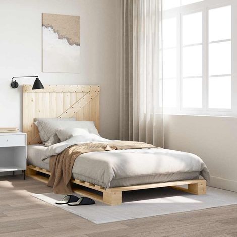 vidaXL Estructura de cama con cabecero madera maciza pino 100x200 cm (1/5)