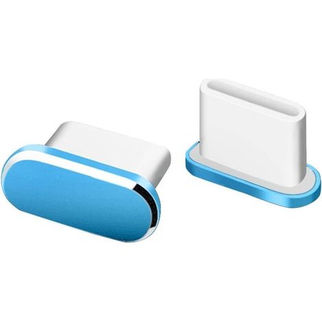 Staubstopfen für USB-C-Anschlüsse – Set mit 5 wasserdichten, extrem flexiblen Schutzkappen für Smartphones, Tablets und USB-C-Ladegeräte (blau)