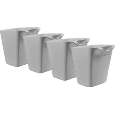 Lot de 4 porte-gobelets à suspendre, panier de rangement à roulettes, accessoires de chariot à roulettes, 11,9 x 10,2 cm, pots à crayons suspendus, pots à plantes,pot à maquillage (gris) (1/5)