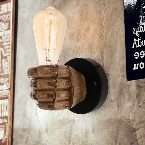 Applique murale main Main Poing Gauche style de decoration de Loft industriel antique creative lampe pour restaurant bar café résine chambre décoration BLOW (1/5)