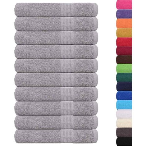 Serviettes 10 pcs gris 100x200 cm 360 g/m² 100% coton CFW831325 (1/5)