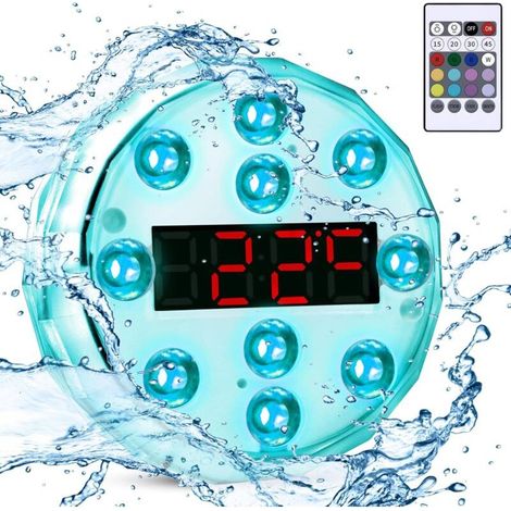 Thermomètre flottant pour piscine avec LED pour mesurer la température de l'eau dans les piscines, spas, jacuzzis et aquariums-AquaForge (1/5)