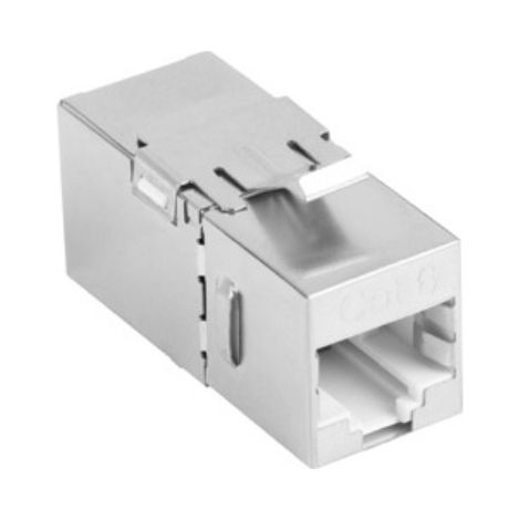 Connettore cilindrico angolato, presa Keystone, 2 connettori di rete FTP RJ45 cat.6