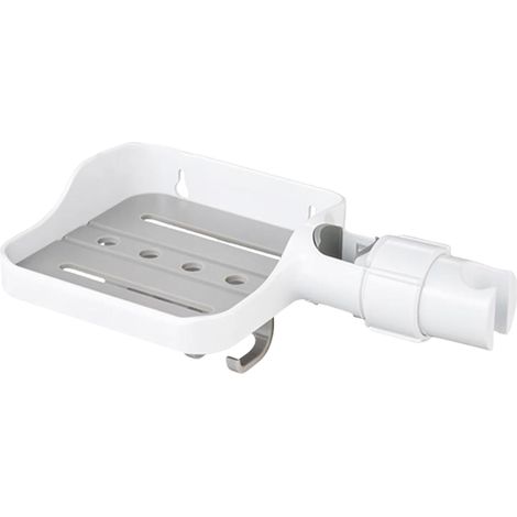 Verstellbare Stangen, Duschkopfhalterung, Seifenschale, Seifenhalter, Handbrausehalterung, weiß (1/5)