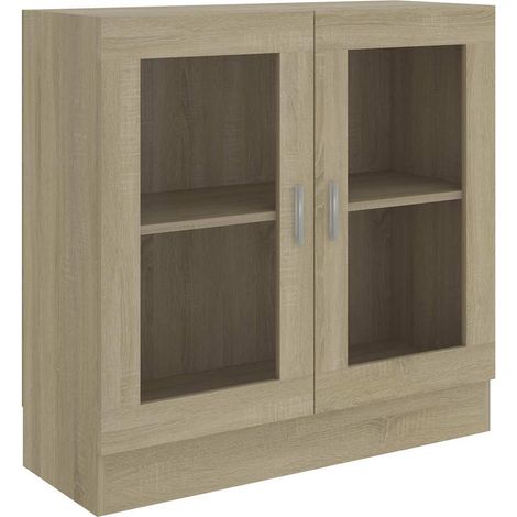 Maison Exclusive - Vitrinenschrank Sonoma-Eiche 82,5x30,5x80 cm H (1/5)