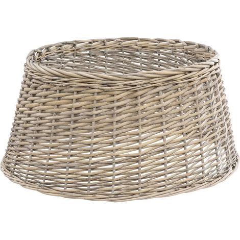 Cache-pied de Sapin en Osier Gris 56 x 44 x H 26 cm – Décoration de Noël Féérique (1/2)