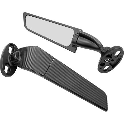 Rétroviseur Moto Aluminium Pivotant 360° Angle Réglable Miroir Latéral Vent pour Yamaha R15 (1/5)
