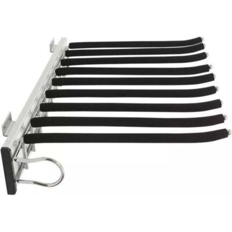 Porte-pantalons extensible 48 cm avec rail de suspension et 9 crochets – montage gauche, pour armoire intégrée (1/4)
