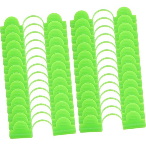 Lot de 50 Clips de Fixation pour Film de Serrage en Plastique, à Double Tête, Faciles à Installer, pour Jardinage (1/5)