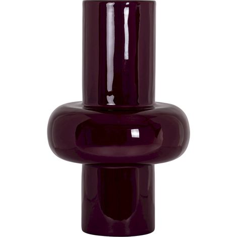 Vase décoratif aubergine finition brillante style contemporain - aubergine profond brillant (1/5)