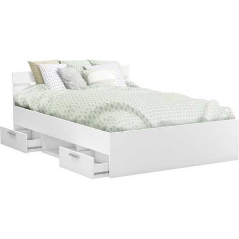 Demeyere Michigan Bett Weiß 140x190 cm mit Stauraum
