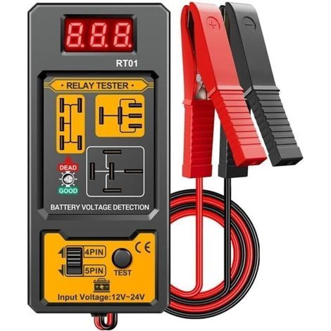 Testeur de relais avec écran LCD 12 V 24 V testeur de charge automobile testeur d'alternateur numérique automatique analyseur de batterie système de démarrage de charge pour voiture, bateau (1/5)