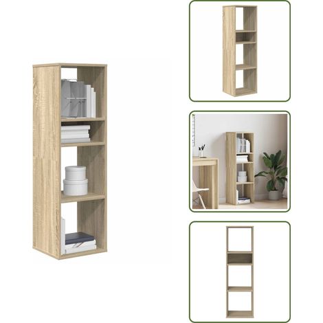 Bibliothèque chêne sonoma 34x31x112 cm bois d'ingénierie - Bibliothèque - Bibliothèques - Armoire De Rangement - Étagère À Livres (1/5)