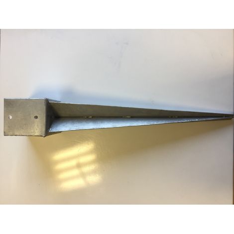 Winox – Support - Pied à enfoncer pour poteau 12x12 cm – Acier galvanisé à chaud – Dimensions extérieures 125x125x750 mm – Fixation par 4 trous Ø 10 mm (1/2)