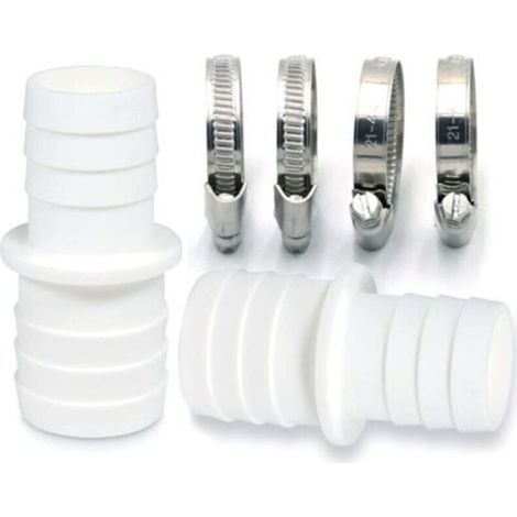 Lot de 2 raccords de tuyau avec colliers de serrage - Adaptateur de tuyau de piscine - Double embout de tuyau (2 x 32 à 38 mm) (1/4)