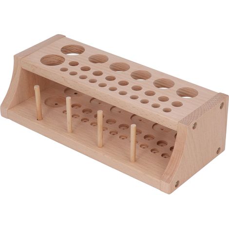 Porte-outils en cuir en forme de losange, table à outils en bois de hêtre poreux, porte-outils imprimé, boîte de rangement, kit de bricolage en cuir cousu main (1/5)