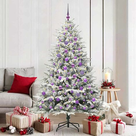 Künstlicher vorbeleuchteter Weihnachtsbaum mit Kugelset Grün