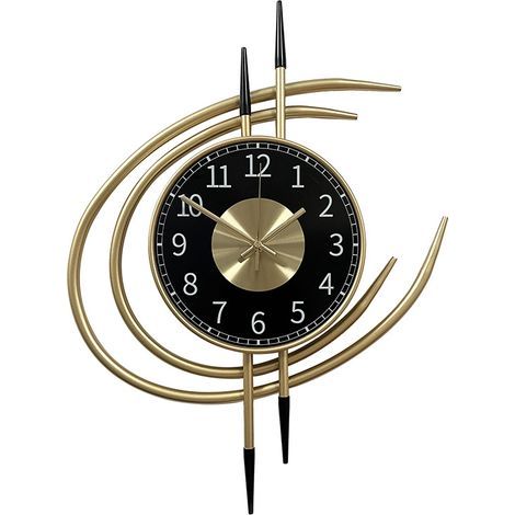 Grande Horloge Doré, Design Moderne XXL 54CM, Horloge Murale Geante Silencieuse sans Tic Tac, Pendules Murales Original Salon Métal pour Décoration Murale (1/5)