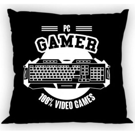 Taie d'oreiller noire Gamer 40x40 cm (1/2)