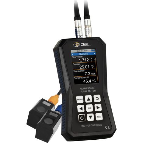 [NEUWERTIG] B-Ware Ultraschall Durchflussmesser PCE-TDS 200 S bis 32 m/s mit 32 GB Speicher (1/2)