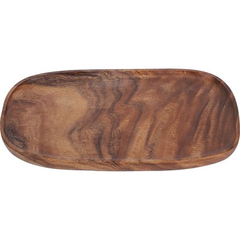 Plateau de rangement en bois irrégulier 30x20cm, organiseur de snacks et fruits, accessoire de table, assiette décorative pour fast-food.