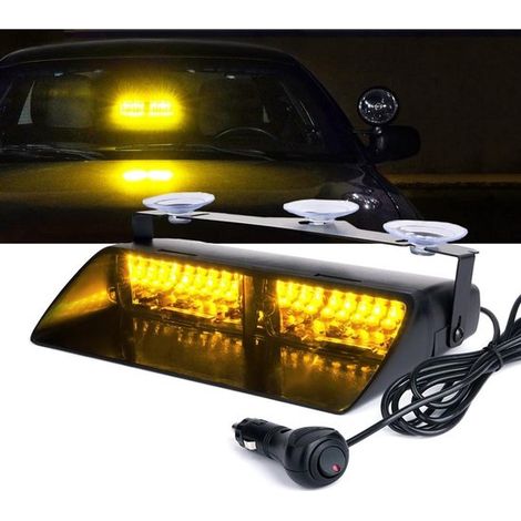 Luce lampeggiante arancione universale per auto, stroboscopio, indicatore di direzione per finestrino, luce lampeggiante per cantiere, ventose, connessione accendisigari da 12 volt (1/5)
