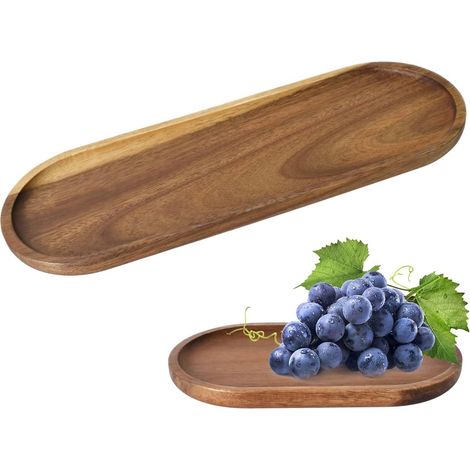 2 Plateaux Bois, Résistant Humidité, Surface Lisse, Fromage Snack, Maison Fête (1/5)