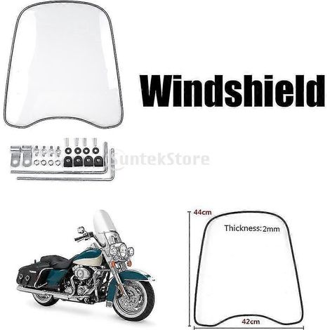 Pare-brise avant transparent universel pour moto, scooter, quad et motocross. (1/5)
