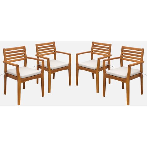 Set di 4 poltrone da giardino in legno di acacia (1/5)