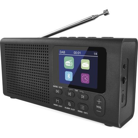 Radio Dab+ avec Bluetooth et Double Alimentation - Radio numérique Portable avec réveil, minuterie de Mise en Veille et 40 emplacements de mémoire - 4X numérotation Rapide - Radio de Cuisine (1/5)