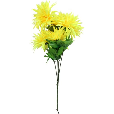 Strauß künstlicher gelber Chrysanthemen, 5 Stück, 58 cm (1/2)